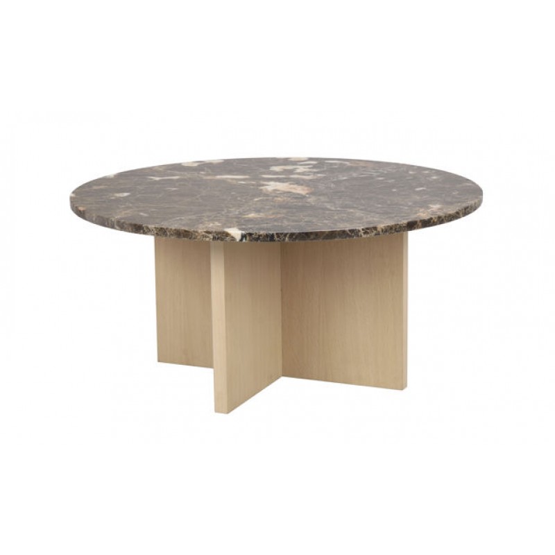 RO Brooksville Coffee Table Round Brown/Whitewash